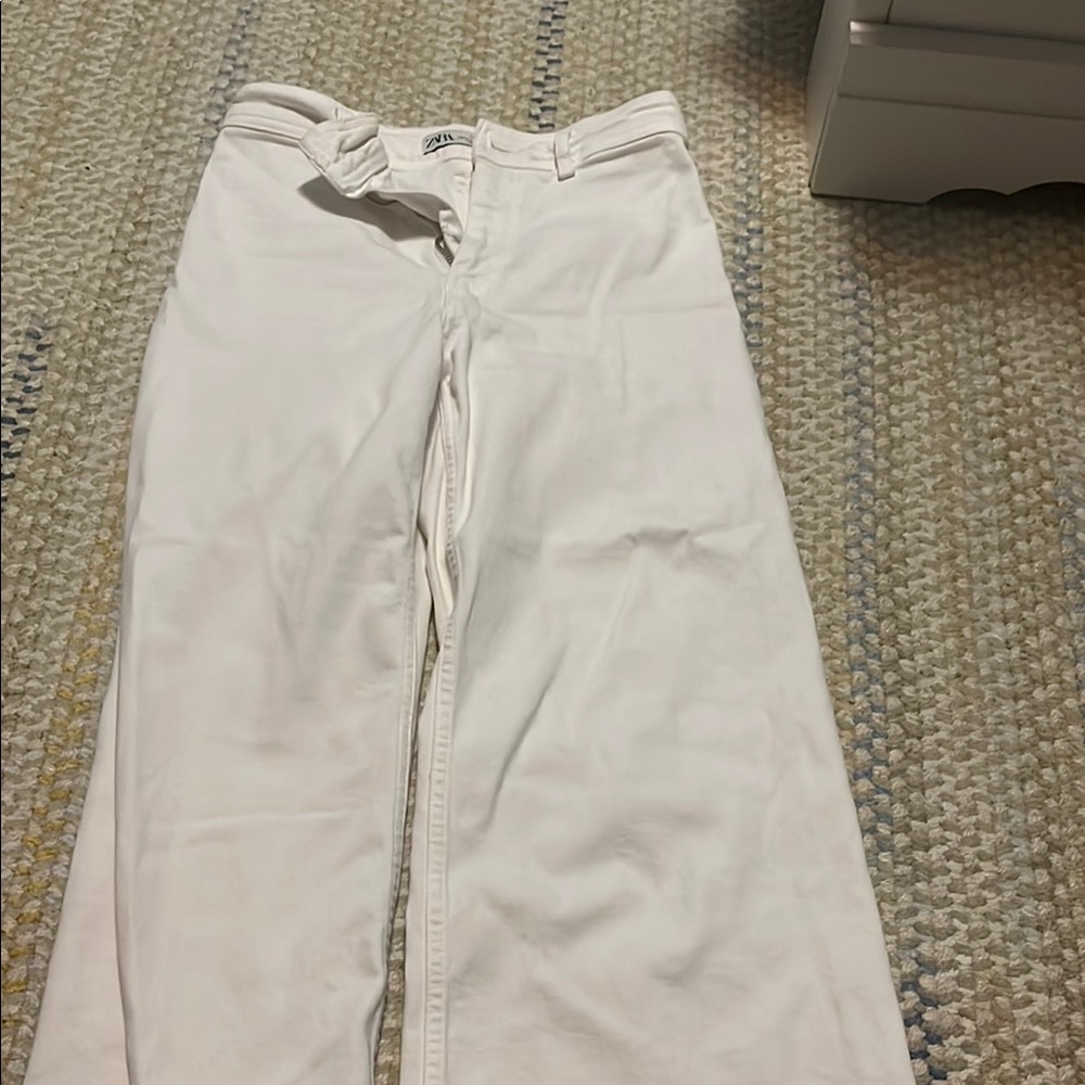 White Zara Wide-Leg Pants